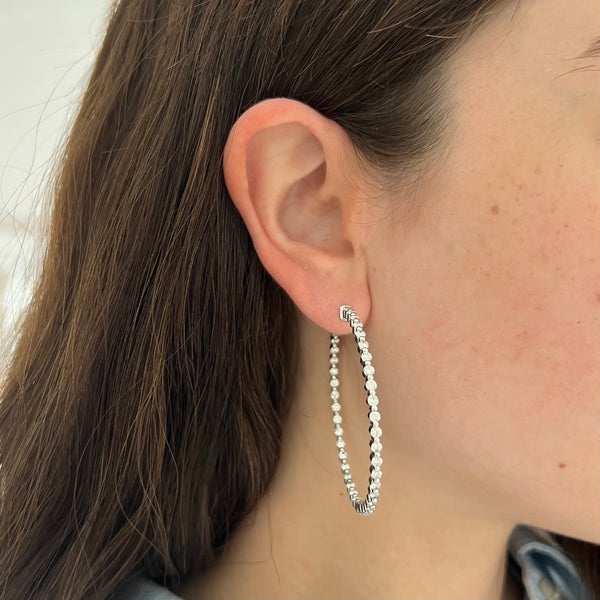 14K GOLD DIAMOND JENNY HOOPS