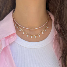 14K GOLD DIAMOND PINK SAPPHIRE NELLIE NECKLACE