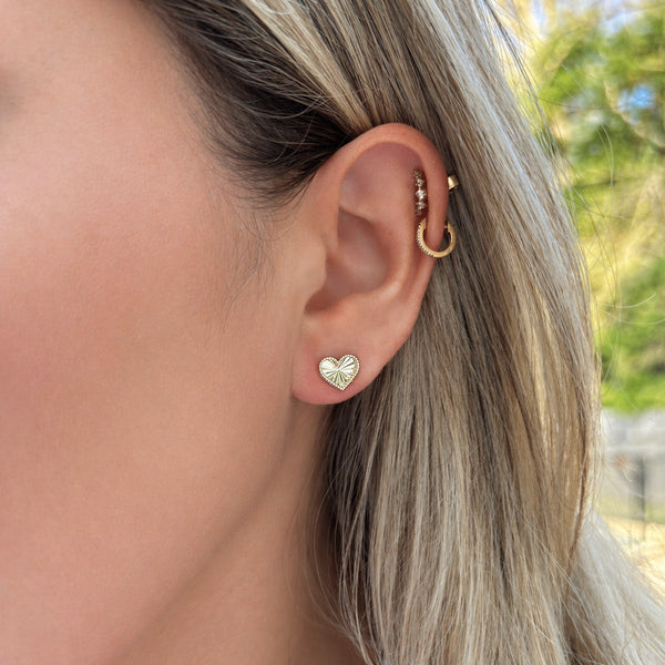 14K GOLD BREE HEART STUDS