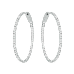 14K GOLD DIAMOND 1.25" EVA HOOPS