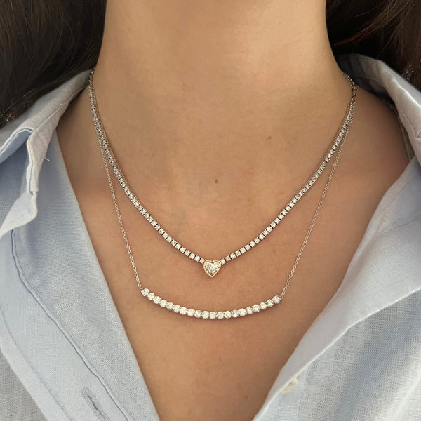 14K GOLD DIAMOND ESTHER HEART NECKLACE