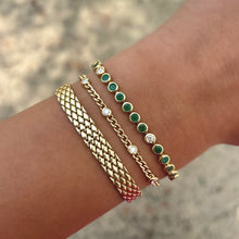14K GOLD DIAMOND EMERALD SHARI BRACELET