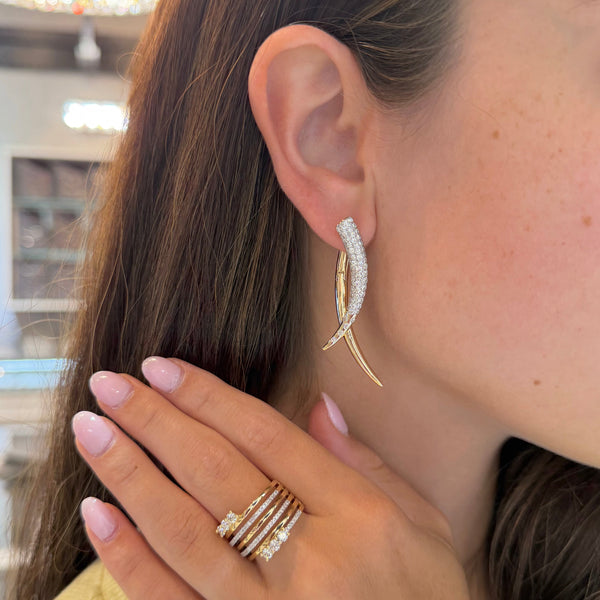 14K GOLD DIAMOND CELINE EARRINGS