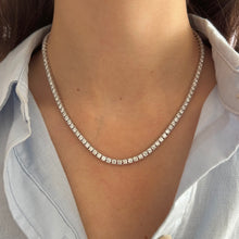 14K GOLD 15.60 CT DIAMOND CLASSIC TENNIS NECKLACE
