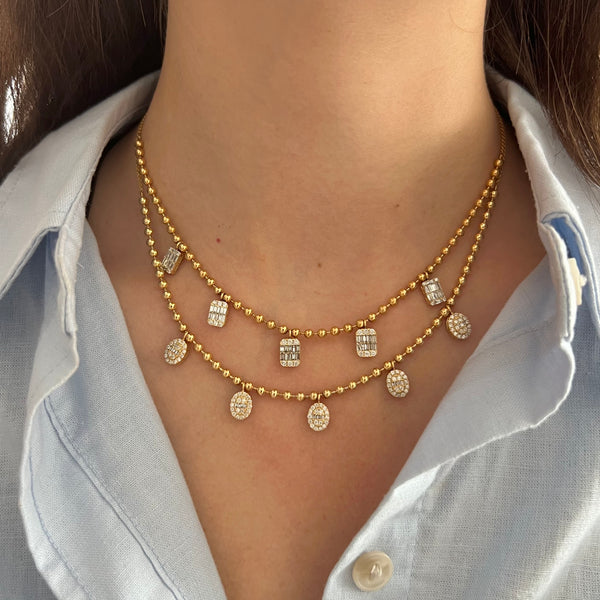 14K GOLD DIAMOND ORI OVAL NECKLACE