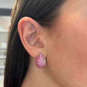 14K GOLD DIAMOND PINK SAPPHIRE BRIELLE EARRINGS