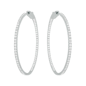 14K GOLD DIAMOND 1.5" KEKE HOOPS