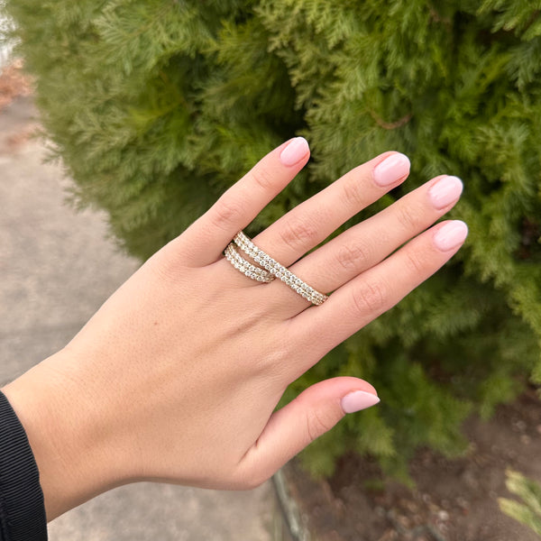 14K GOLD DIAMOND LAUREN DOUBLE FINGER RING