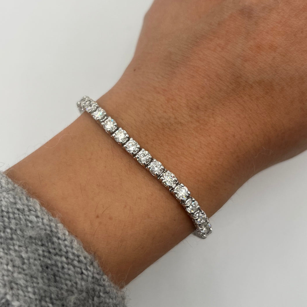 14K GOLD 8.38 CT DIAMOND CLASSIC TENNIS BRACELET
