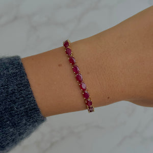 14K GOLD RUBY LARGE SADIE TENNIS BRACELET
