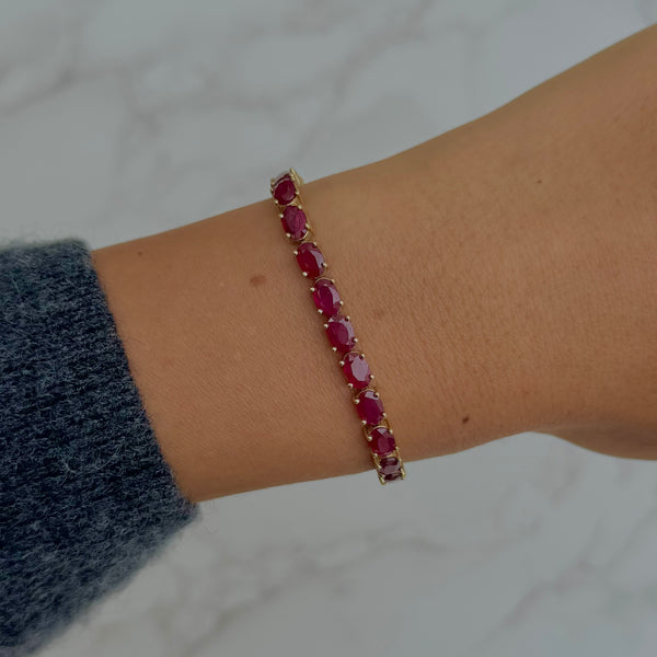 14K GOLD RUBY LARGE SADIE TENNIS BRACELET