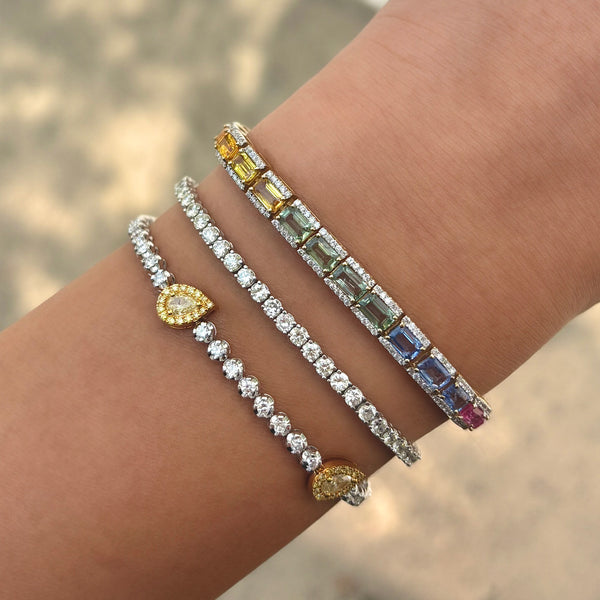 14K GOLD DIAMOND MULTICOLOR SAPPHIRE ASHLEY BRACELET