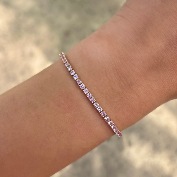 14K GOLD PINK SAPPHIRE LISA BRACELET