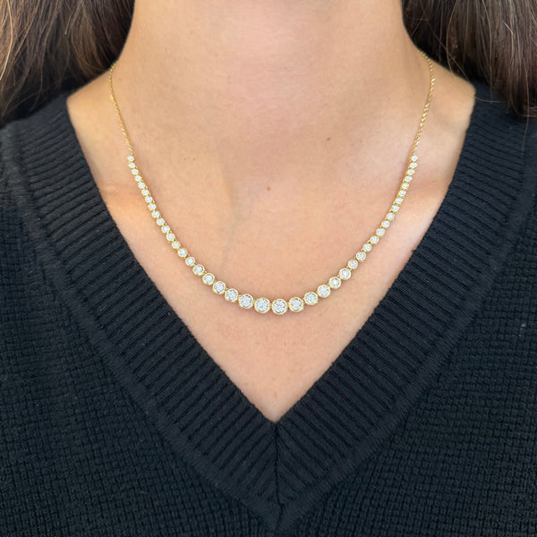 14K GOLD DIAMOND CHERI BEZEL NECKLACE