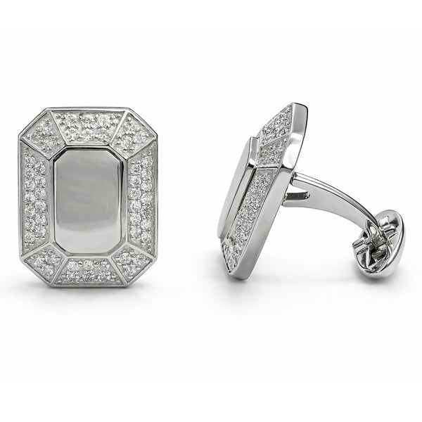 14K GOLD DIAMOND HUDSON CUFFLINKS