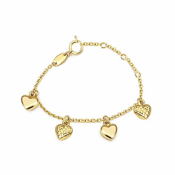 14K GOLD MARGO HEART BABY CHARM BRACELET