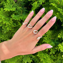 14K GOLD DIAMOND ANDREA TRIPLE FINGER SNAKE RING