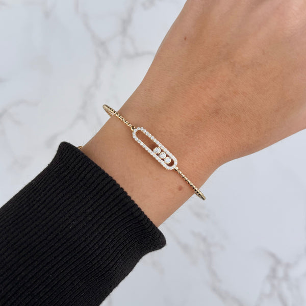 14K GOLD DIAMOND SLIDER FLEX BANGLE