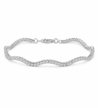 14K GOLD DIAMOND WAVE TENNIS BRACELET