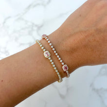 14K GOLD DIAMOND PINK SAPPHIRE CECILIA BRACELET