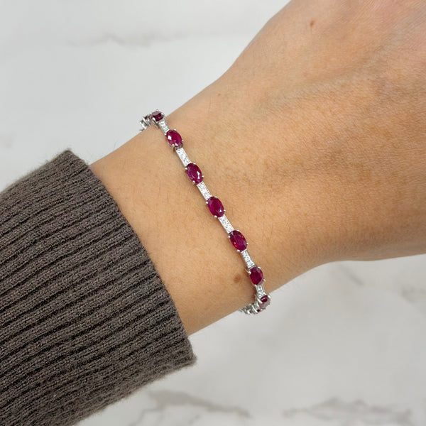 14K GOLD DIAMOND RUBY RAQUEL BRACELET