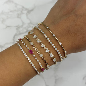 14K GOLD 1.88 CT DIAMOND BEZEL TENNIS BRACELET