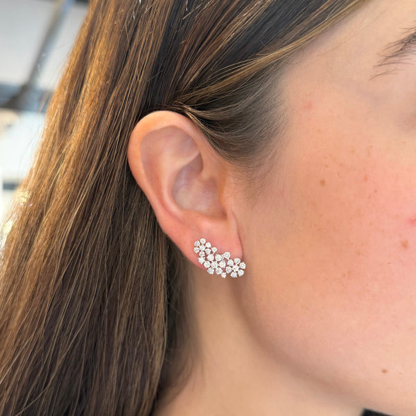 14K GOLD DIAMOND MILEY FLOWER EARRINGS