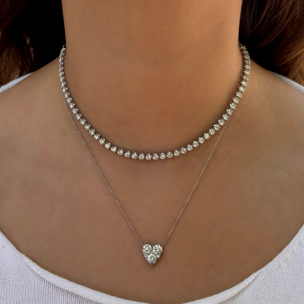 14K GOLD DIAMOND SASHA HEART NECKLACE
