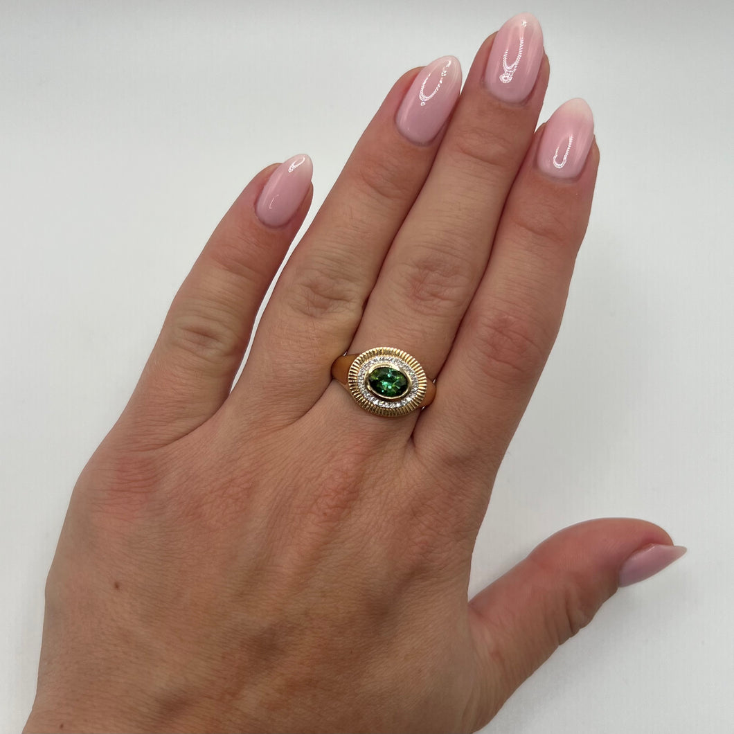14K GOLD DIAMOND TOURMALINE ALLISON RING