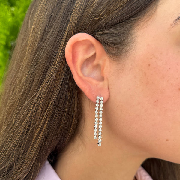 14K GOLD DIAMOND BEA EARRINGS