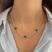 14K GOLD DIAMOND EMERALD ERICA NECKLACE