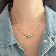 14K GOLD DIAMOND EMERALD ELIZA NECKLACE