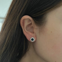 14K GOLD DIAMOND SAPPHIRE RUTH STUDS