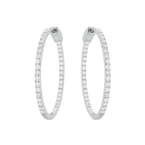 14K GOLD DIAMOND 1" KEKE HOOPS