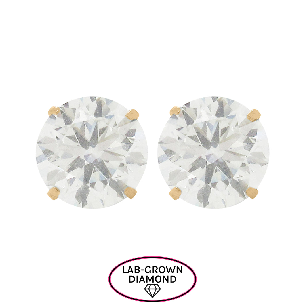 14K GOLD 2.50 CT LAB GROWN DIAMOND STUDS