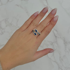 14K GOLD DIAMOND SAPPHIRE KATHERINE RING