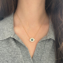 14K GOLD DIAMOND BLACK DIAMOND AND SAPPHIRE MEDIUM ELSIE EYE NECKLACE