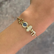 14K GOLD DIAMOND BLUE SAPPHIRE AYALA BANGLE