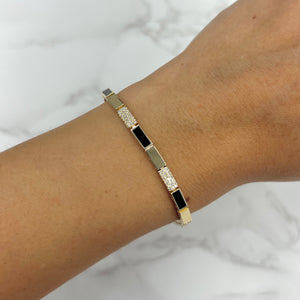 14K GOLD DIAMOND BLACK AGATE KALEY BRACELET