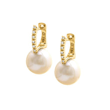 14K GOLD DIAMOND PEARL JASMINE EARRINGS