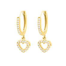 14K GOLD DIAMOND DEENA HEART EARRINGS