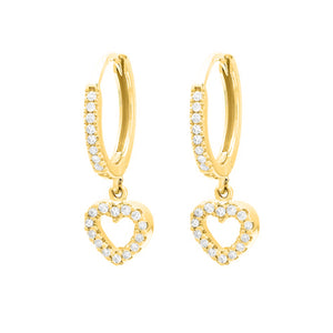 14K GOLD DIAMOND DEENA HEART EARRINGS