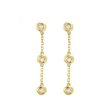 14K GOLD DIAMOND 1" DANI EARRINGS