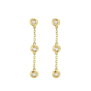 14K GOLD DIAMOND 1" DANI EARRINGS