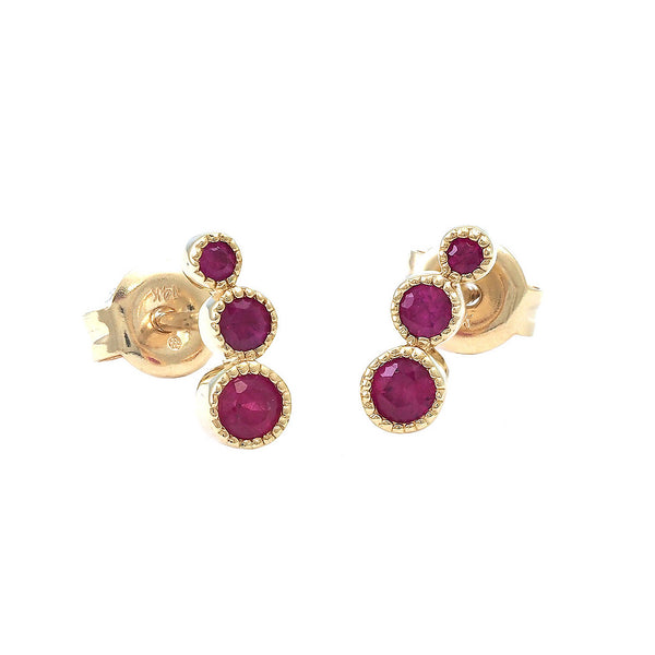 14K GOLD RUBY LAURA STUDS