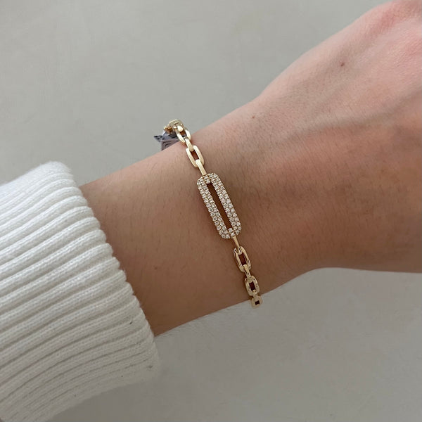 14K GOLD DIAMOND ALLIE BANGLE