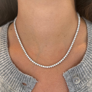 14K GOLD 13.08 CT DIAMOND CLASSIC TENNIS NECKLACE
