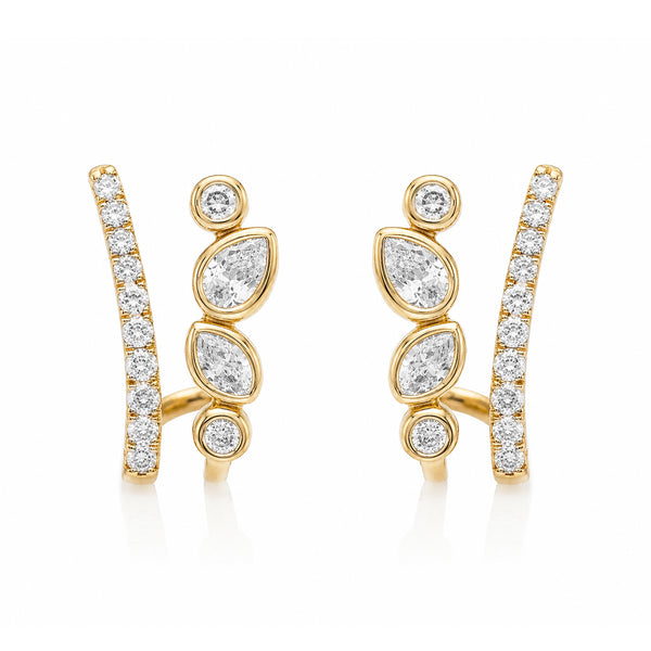 14K GOLD DIAMOND CAROLINE EARRINGS