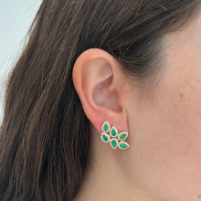 14K GOLD DIAMOND EMERALD CLARA EARRINGS