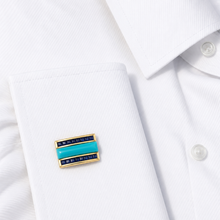 14K GOLD SAPPHIRE TURQUOISE ROBERT CUFFLINKS